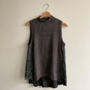 NWT Moth for Anthropologie | ‘Ella’ Grey Acrylic-Blend Sleeveless Top | L